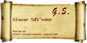 Glazer Sándor névjegykártya
